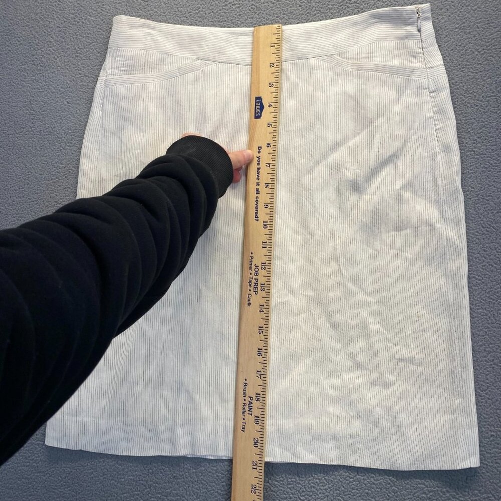 Theory Womens Lined Ivory Mini Pencil Skirt Size 6 Zipper Pockets - Picture 5 of 11